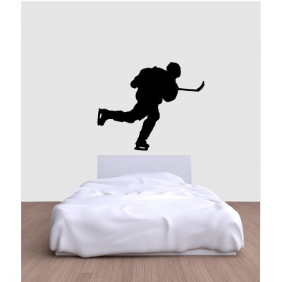 Sticker mural - Joueur de hockey slapshot